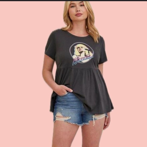 torrid Tops - torrid Charcoal Gray Graphic Babydoll Tee with Blondie Print